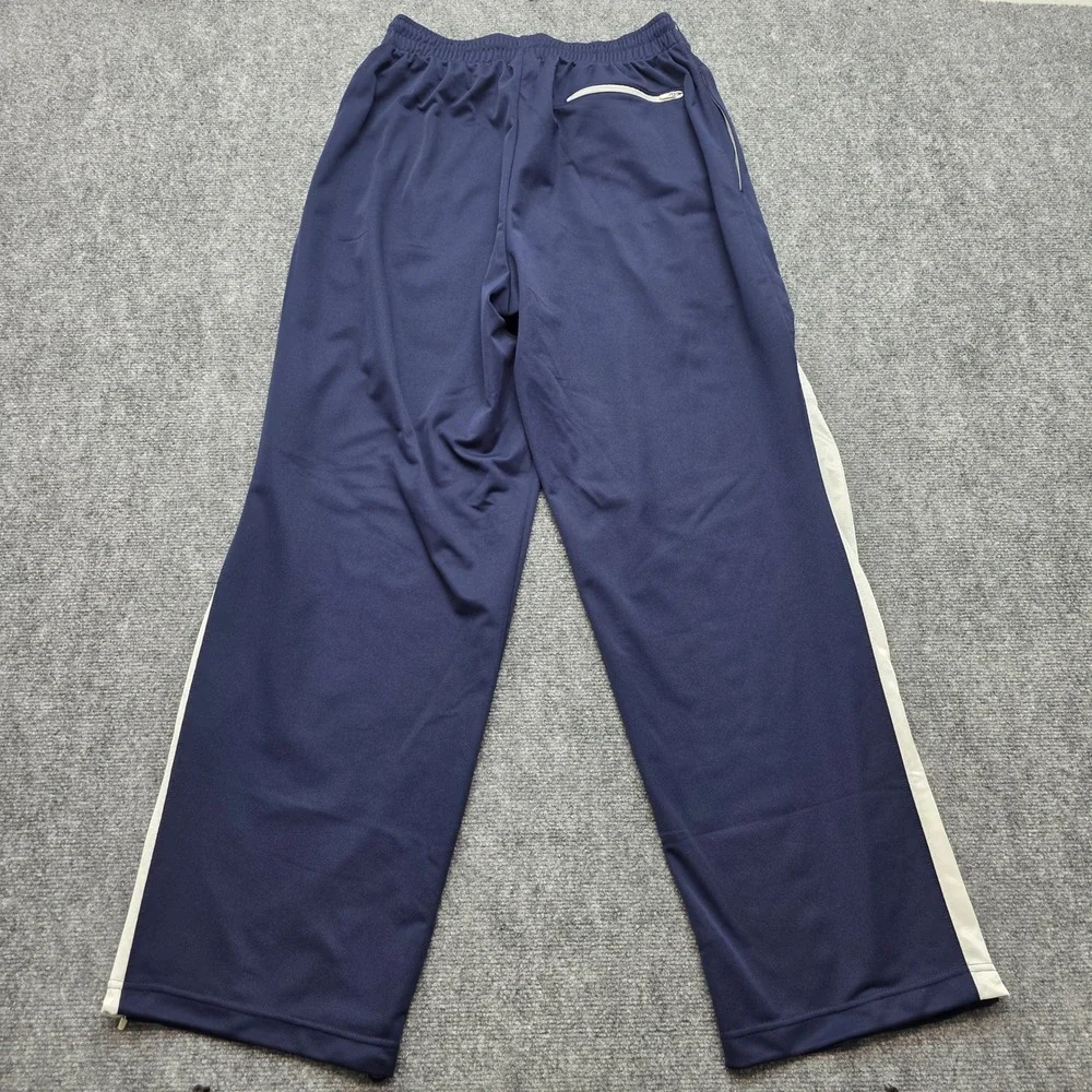 Jordan Mens Navy Blue White Stripe Track Pants Jumpman Logo Size M Ankle Zip Leg